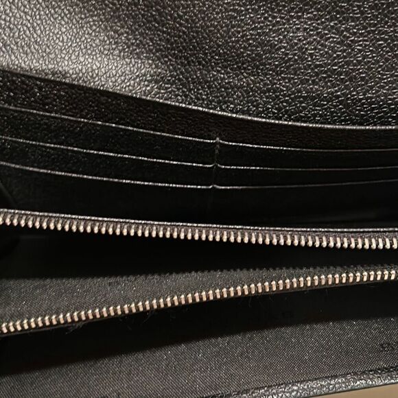 Bvlgari Foldover Long Wallet Black Textured Leather Multicompartment Travel - Picture 8 of 16